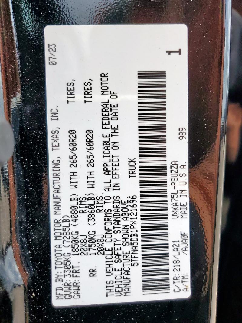 5TFNA5DB1PX121696 - 2023 TOYOTA TUNDRA CREWMAX PLATINUM BLACK photo 14