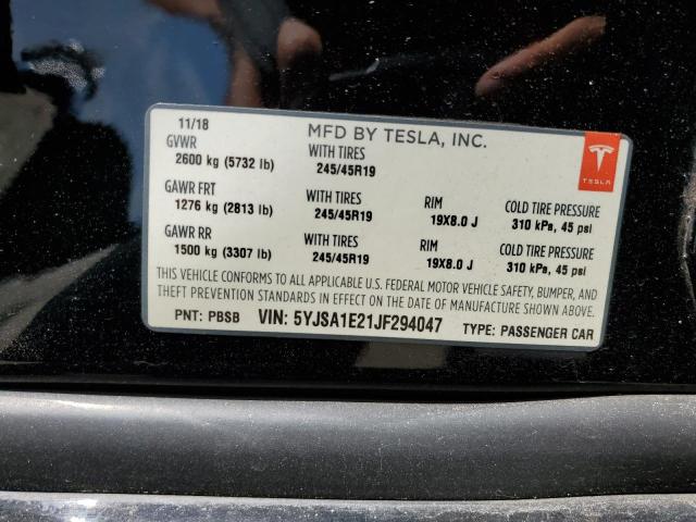 5YJSA1E21JF294047 - 2018 TESLA MODEL S Qara foto 12