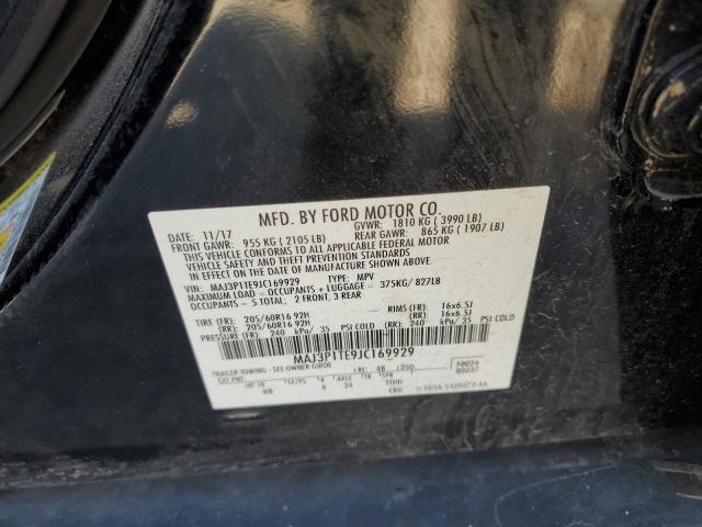 MAJ3P1TE9JC169929 - 2018 FORD ECOSPORT SE შავი ფოტო 13