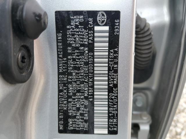 4T1BF1FK1FU001970 - 2015 TOYOTA CAMRY LE SILVER photo 12