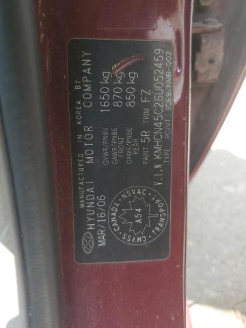 KMHCN45C26U052459 - 2006 HYUNDAI ACCENT GLS BURGUNDY photo 13