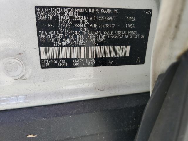 2T3W1RFV3RC264032 - 2024 TOYOTA RAV4 XLE WHITE photo 13