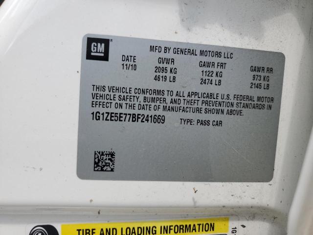 1G1ZE5E77BF241669 - 2011 CHEVROLET MALIBU LTZ თეთრი ფოტო 12