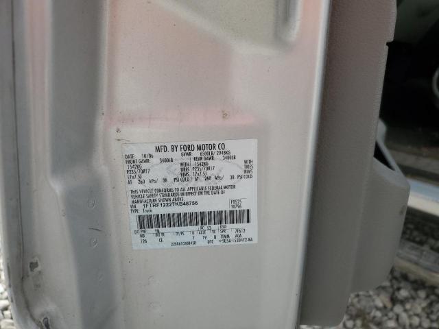 1FTRF12227KB48756 - 2007 FORD F150 GRAY photo 12