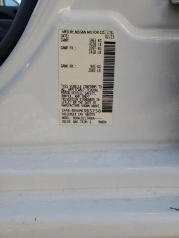 1N4BL4BVXPN365756 - 2023 NISSAN ALTIMA S WHITE photo 12