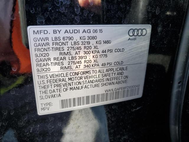 WA1LGAFE6FD030049 - 2015 AUDI Q7 PREMIUM PLUS BLACK photo 13