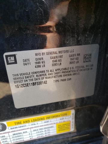 1G1ZC5E11BF338142 - 2011 CHEVROLET MALIBU 1LT 石墨色 照片 12