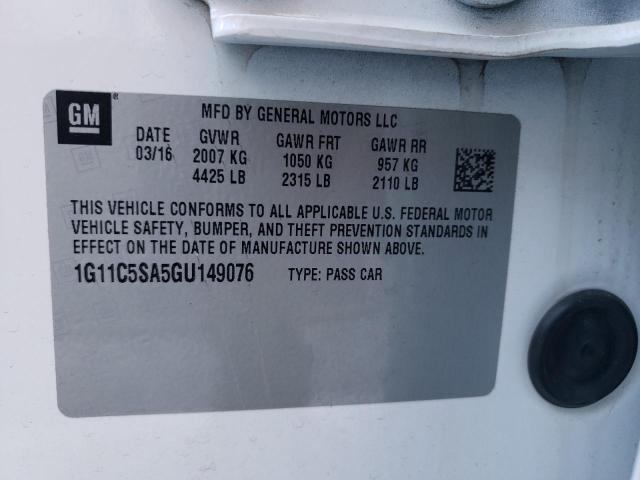 1G11C5SA5GU149076 - 2016 CHEVROLET MALIBU LIM LT Ақ фото 12