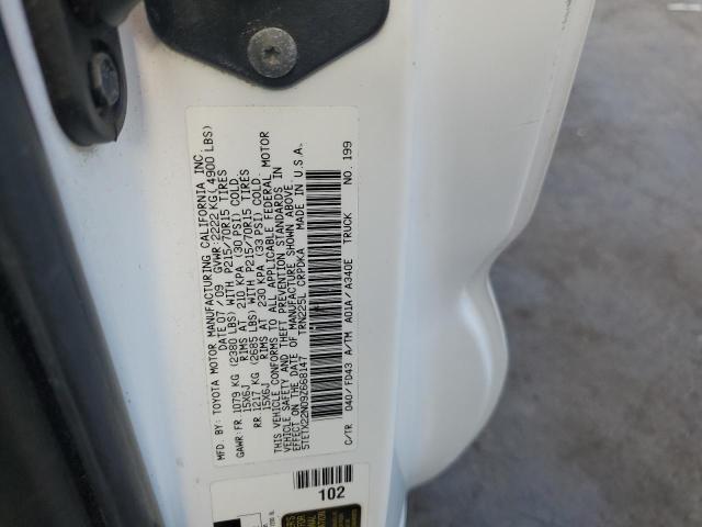 5TETX22N09Z668147 - 2009 TOYOTA TACOMA ACCESS CAB თეთრი ფოტო 12