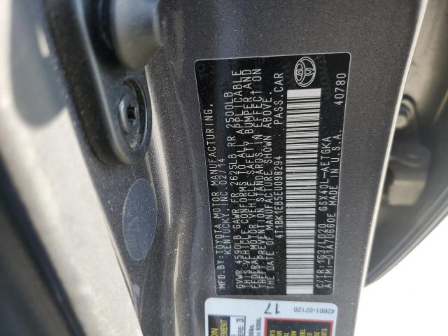 4T1BK1EB5EU098294 - 2014 TOYOTA AVALON BASE CHARCOAL photo 12