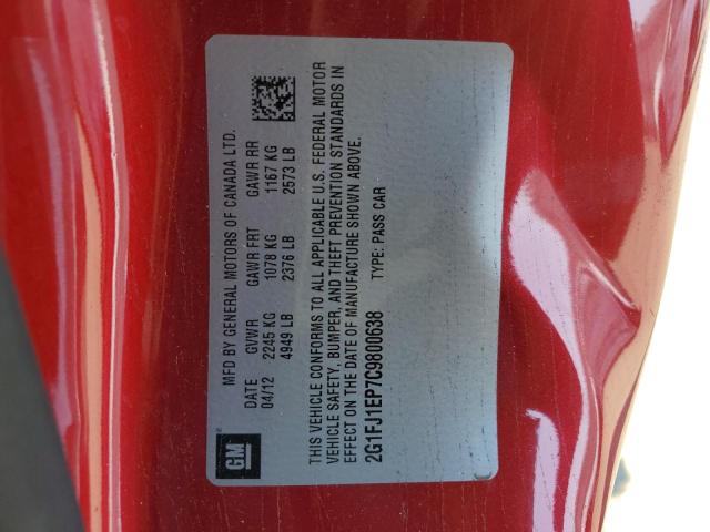 2G1FJ1EP7C9800638 - 2012 CHEVROLET CAMARO ZL1 红色 照片 13