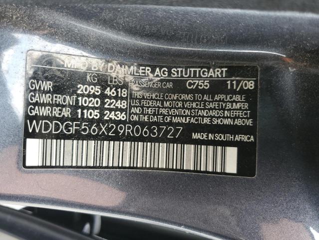 WDDGF56X29R063727 - 2009 MERCEDES-BENZ C 350 BLUE photo 12