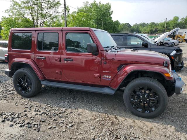 1C4JJXP62NW170448 - 2022 JEEP WRANGLER U SAHARA 4XE BURGUNDY photo 4