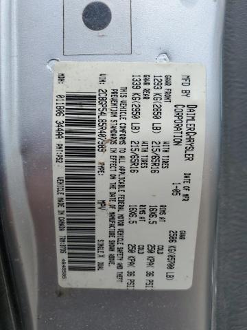 2C8GP54L85R407989 - 2005 CHRYSLER TOWN & COU TOURING 银色 照片 13
