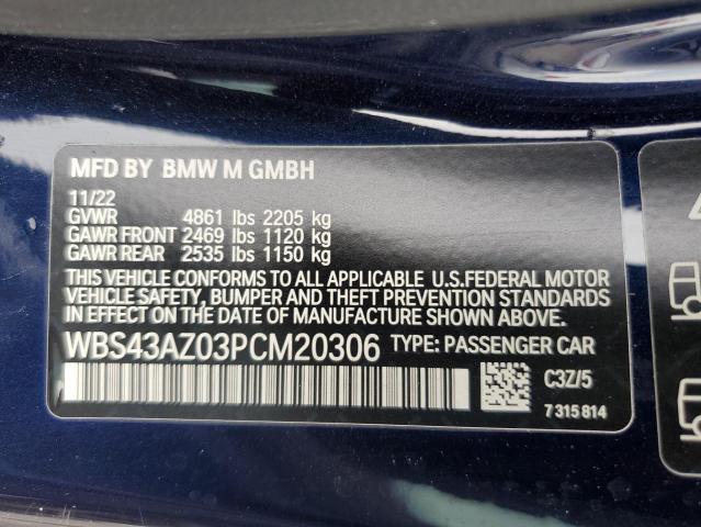 WBS43AZ03PCM20306 - 2023 BMW M4 COMPETITION BLUE photo 13