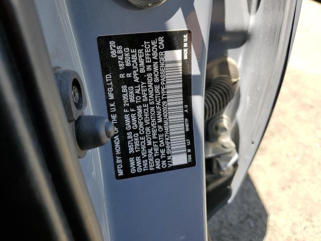 SHHFK7H46MU400929 - 2021 HONDA CIVIC SPORT 灰色 照片 12