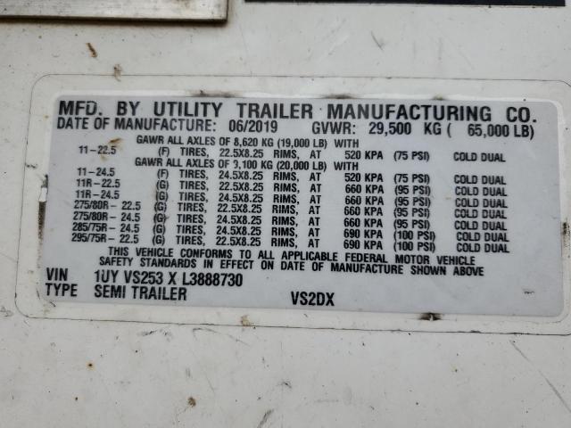 1UYVS253XL3888730 - 2020 UTILITY VS2DX WHITE photo 10