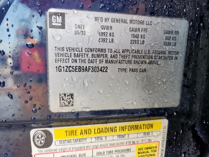 1G1ZC5EB9AF303422 - 2010 CHEVROLET MALIBU 1LT BLUE photo 12