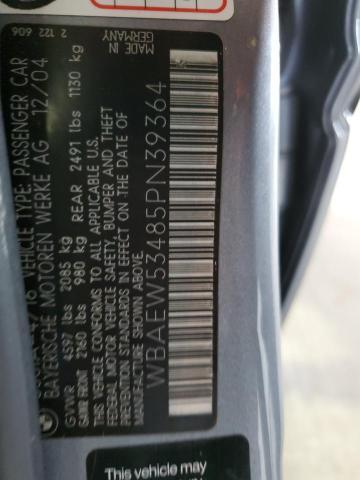 WBAEW53485PN39364 - 2005 BMW 330 XI GRAY photo 12