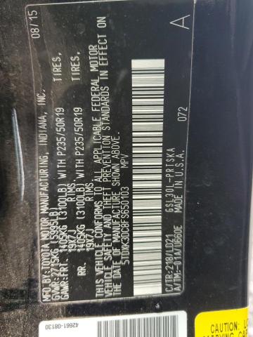 5TDXK3DC8FS650103 - 2015 TOYOTA SIENNA SPORT BLACK photo 14