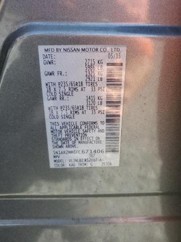 5N1AR2MM8FC671406 - 2015 NISSAN PATHFINDER S Մոխրագույն լուսանկար 13