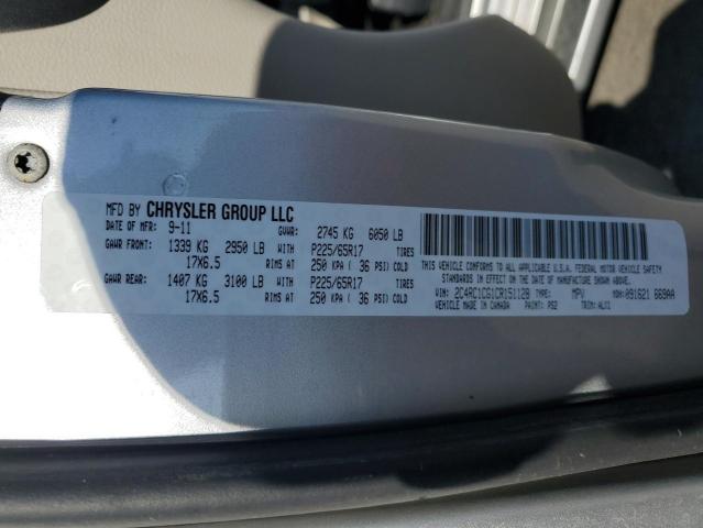 2C4RC1CG1CR151128 - 2012 CHRYSLER TOWN & COU TOURING L SILVER photo 14