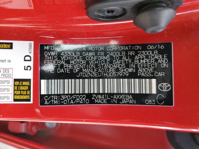 JTDZN3EU1HJ057979 - 2017 TOYOTA PRIUS V RED photo 12