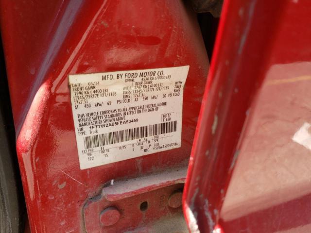 1FT7W2A65FEA53459 - 2015 FORD F250 SUPER DUTY RED photo 12