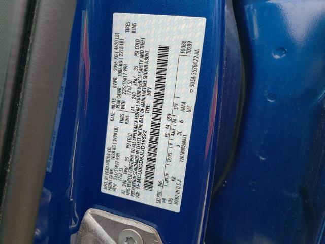 1FMCU0GD8JUD16522 - 2018 FORD ESCAPE SE Көк фото 13