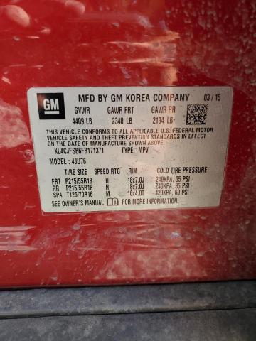KL4CJFSB6FB171371 - 2015 BUICK ENCORE CONVENIENCE 红色 照片 12