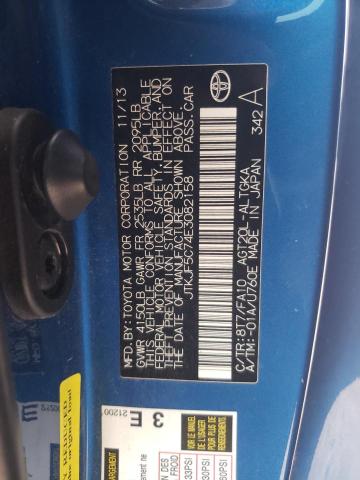 JTKJF5C74E3082158 - 2014 TOYOTA SCION TC BLUE photo 12