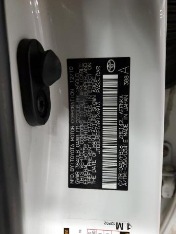 JTDBU4EE6B9124913 - 2011 TOYOTA COROLLA BASE Blanco foto 12