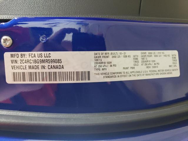 2C4RC1BG9MR599085 - 2021 CHRYSLER PACIFICA TOURING L 蓝色 照片 13