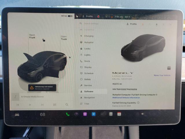 7SAYGDEE7PA059259 - 2023 TESLA MODEL Y Czarny zdjęcie 9