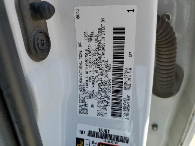 5TFUM5F16EX050547 - 2014 TOYOTA TUNDRA DOUBLE CAB SR/SR5 WHITE photo 10