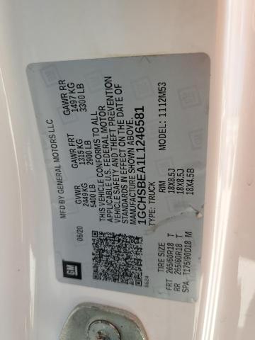 1GCHSBEA1L1246581 - 2020 CHEVROLET COLORADO WHITE photo 13