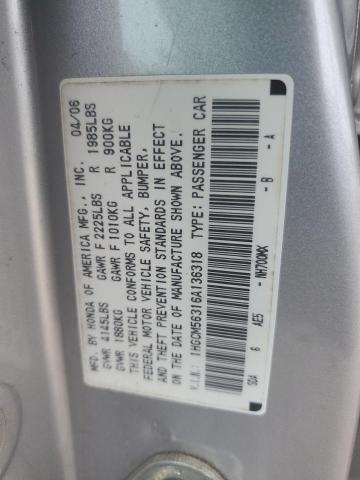 1HGCM56316A136318 - 2006 HONDA ACCORD SE SILVER photo 13