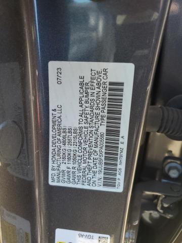 19UUB5F5XPA005580 - 2023 ACURA TLX TECH A CHARCOAL photo 12