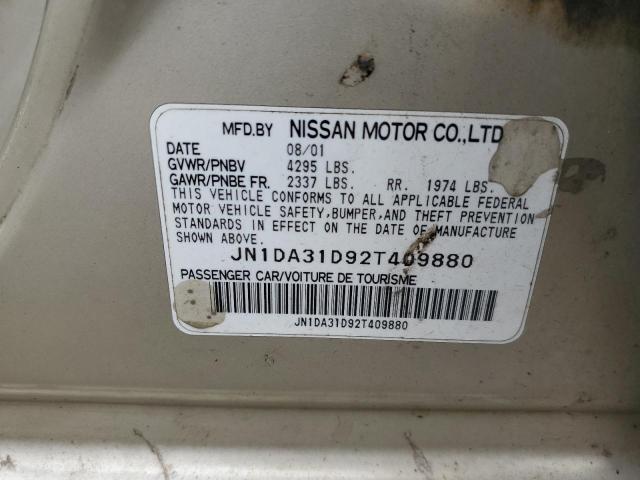 JN1DA31D92T409880 - 2002 NISSAN MAXIMA GLE GOLD photo 12