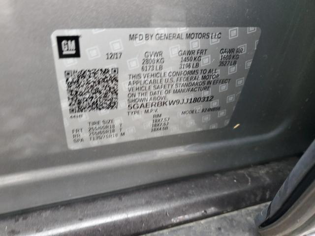 5GAERBKW9JJ180312 - 2018 BUICK ENCLAVE ESSENCE ნაცრისფერი ფოტო 14