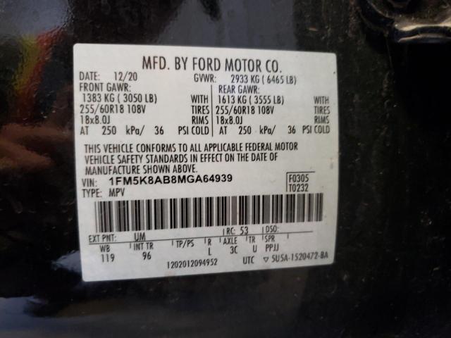 1FM5K8AB8MGA64939 - 2021 FORD EXPLORER POLICE INTERCEPTOR 黑色 照片 13