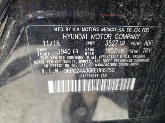 3KPC24A36KE066750 - 2019 HYUNDAI ACCENT SE BLACK photo 12