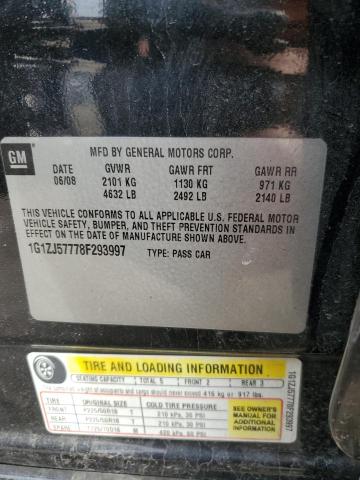 1G1ZJ57778F293997 - 2008 CHEVROLET MALIBU 2LT BLACK photo 12