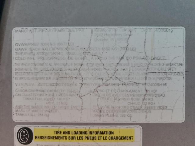 4YDT24028GT410616 - 2016 KEYSTONE PASSPORT WHITE photo 10