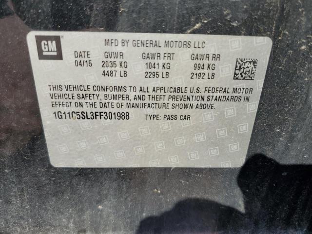 1G11C5SL3FF301988 - 2015 CHEVROLET MALIBU 1LT 黑色 照片 12