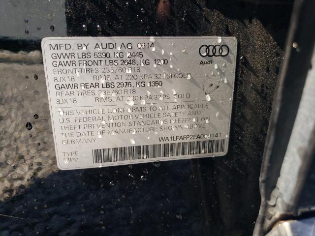 WA1LFAFP2FA009141 - 2015 AUDI Q5 PREMIUM PLUS BLACK photo 14