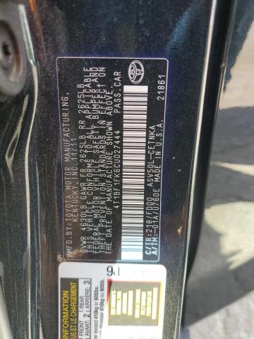 4T1BF1FK6CU027444 - 2012 TOYOTA CAMRY BASE BLACK photo 12