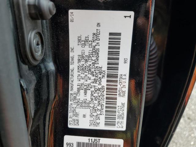 5TFRM5F11EX074289 - 2014 TOYOTA TUNDRA DOUBLE CAB SR/SR5 BLACK photo 12