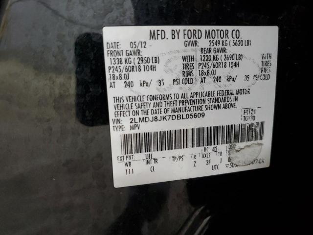 2LMDJ8JK7DBL05609 - 2013 LINCOLN MKX BLACK photo 13