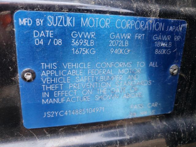 JS2YC414885104971 - 2008 SUZUKI SX4 BLACK photo 12